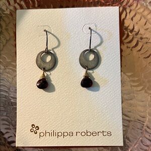 Silver and Garnet Earrings